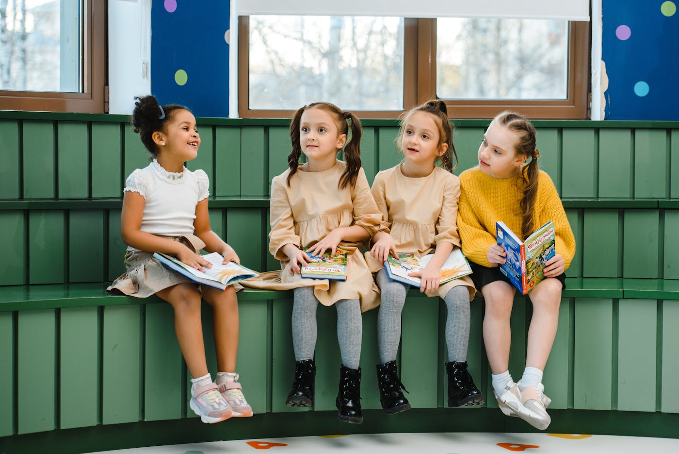 Girls learning in a supportive, calm environment