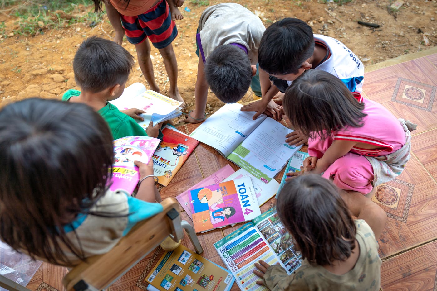 Child engaged in a mindful, calming activity